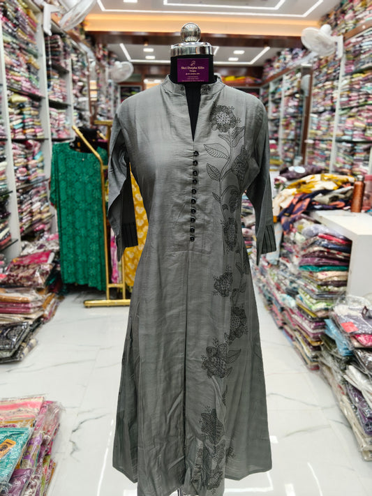 Premium Silk Aline Kurti - ALKT26