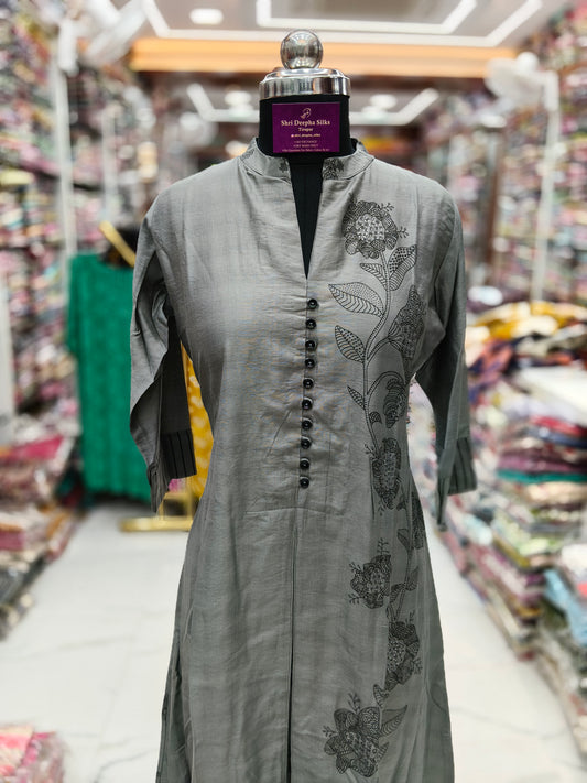 Premium Silk Aline Kurti - ALKT26