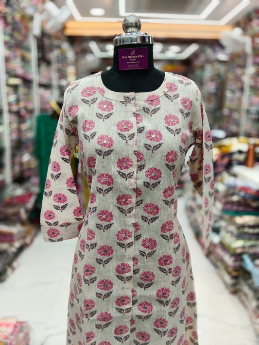 Khadi Cotton Aline Kurti - ALKT28