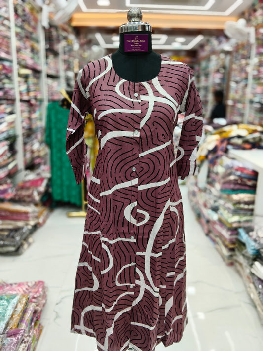 Spun Cotton Aline Kurti - ALKT30