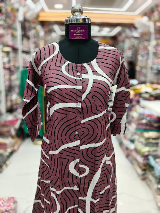 Spun Cotton Aline Kurti - ALKT30