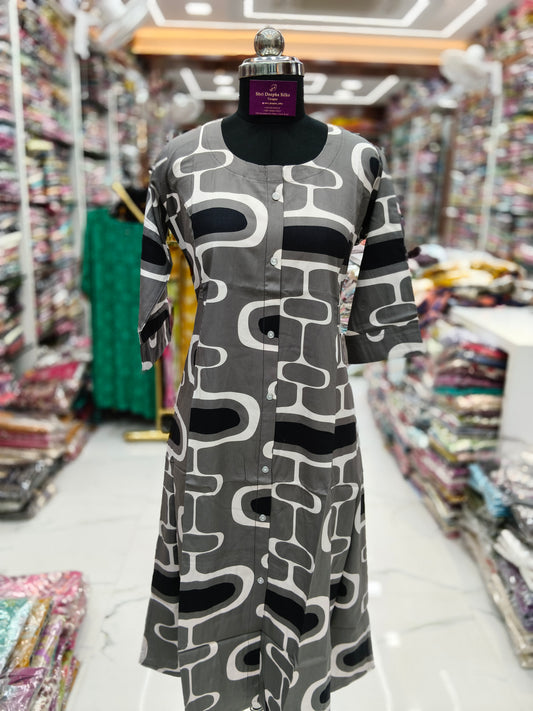 Spun Cotton Aline Kurti - ALKT31