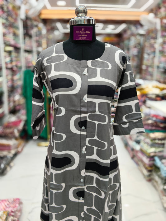 Spun Cotton Aline Kurti - ALKT31