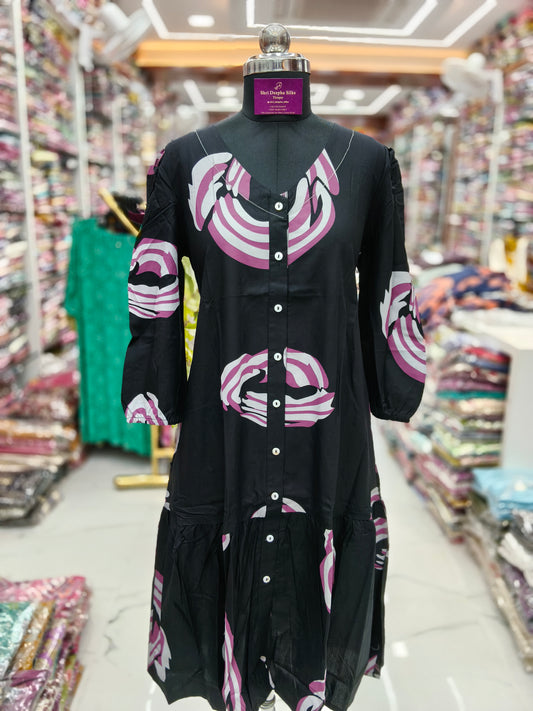 Spun Cotton Aline Kurti - ALKT48