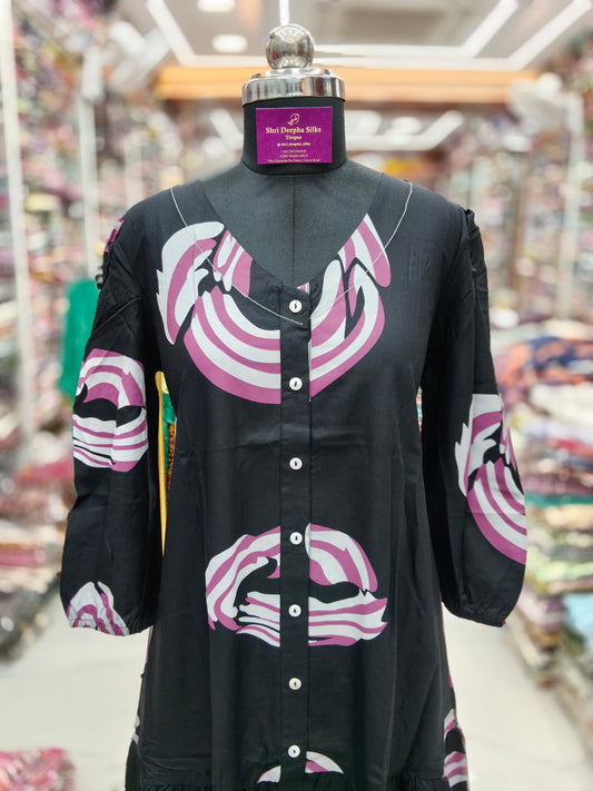 Spun Cotton Aline Kurti - ALKT48