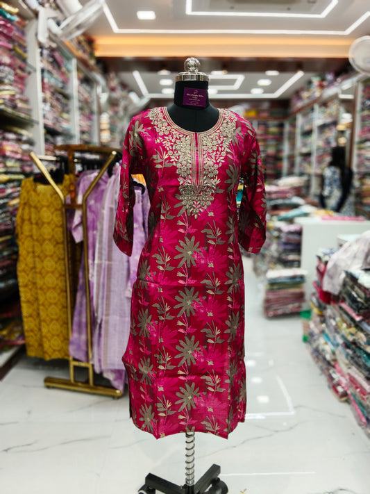 Silk Straight Cut Kurti - SCKT43