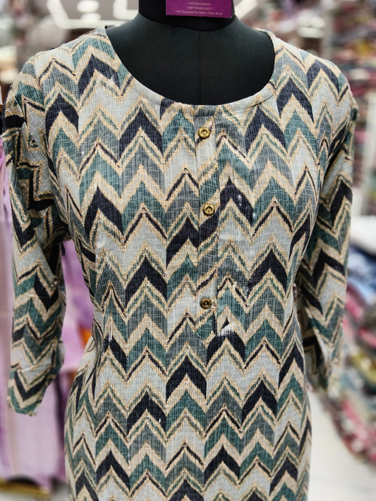 Spun Cotton Straight Cut Kurti - SCKT36