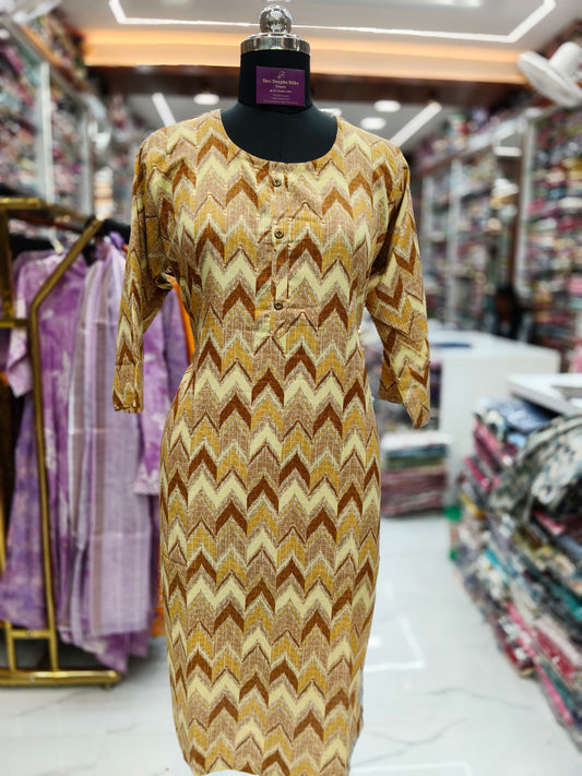 Spun Cotton Straight Cut Kurti - SCKT35