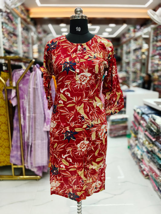 Spun Cotton Straight Cut Kurti - SCKT33