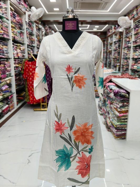 Khadi Cotton Aline Kurti - ALKT95