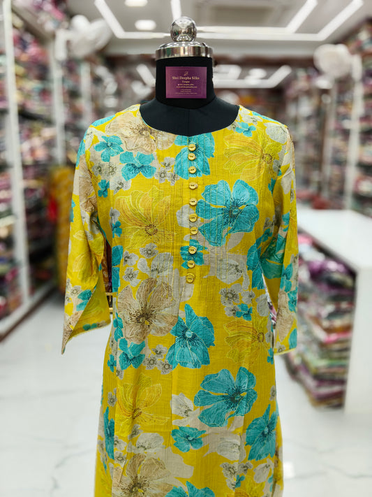 Crushy Silk Aline Kurti - AVKT02