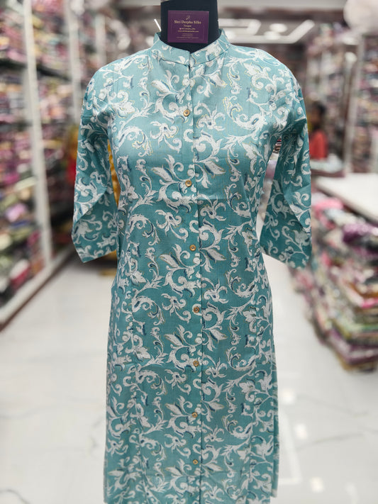 Spun Cotton Aline Kurti - ALKT56