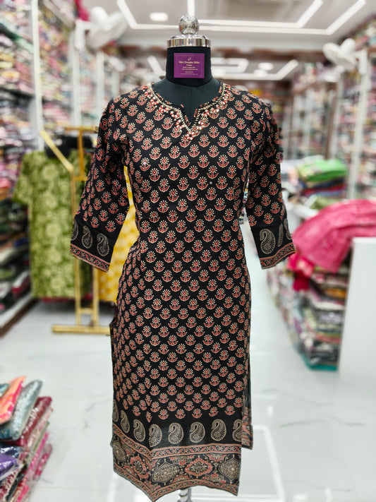 Jaipur Cotton Straight Cut Kurti - SCKT11