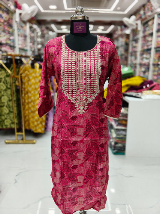 Vatican Silk Straight Cut Kurti - SCKT14