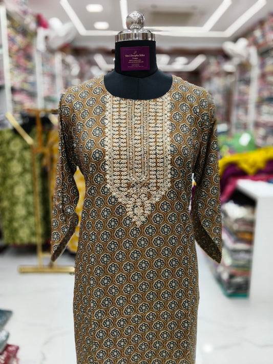 Spun Cotton Straight Cut Kurti - SCKT15