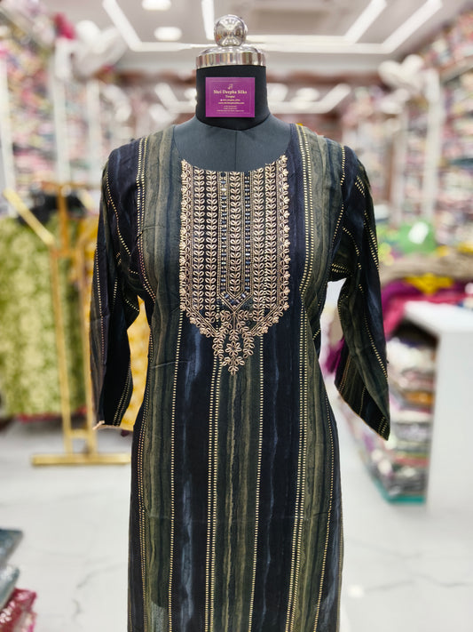 Spun Cotton Straight Cut Kurti - SCKT16