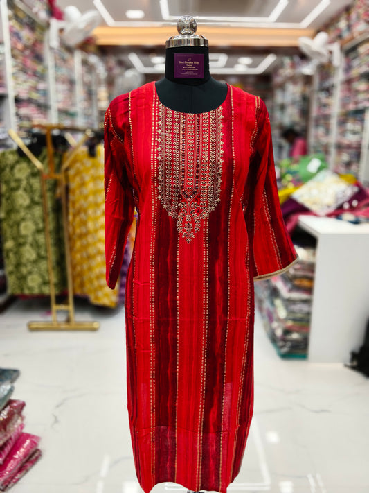 Spun Cotton Straight Cut Kurti - SCKT18