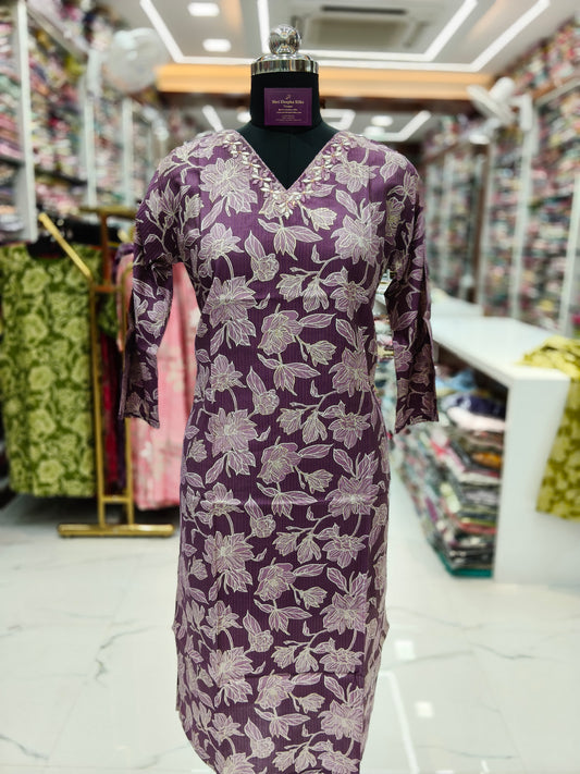 Vatican Silk Straight Cut Kurti - SCKT32