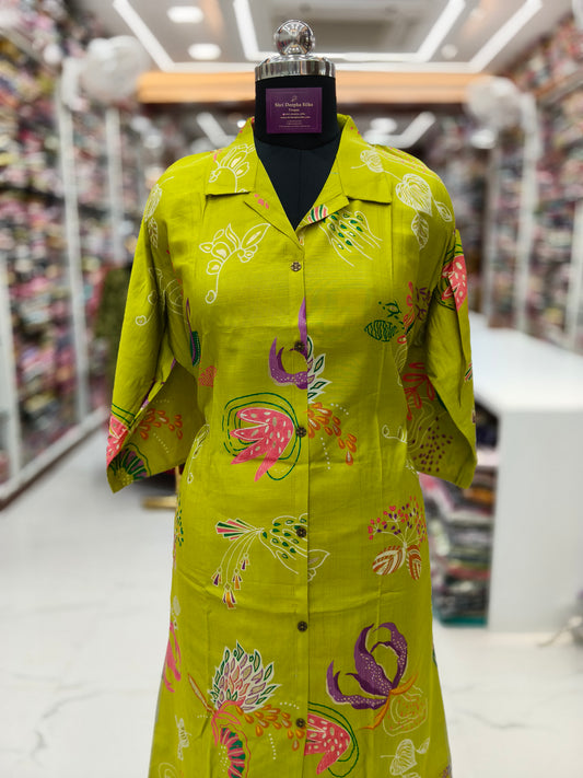 Aline Collar Neck Vatican Silk Co Ord Set - ACCS20