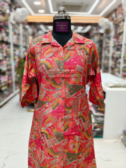 Aline Collar Neck Vatican Silk Co Ord Set - ACCS13