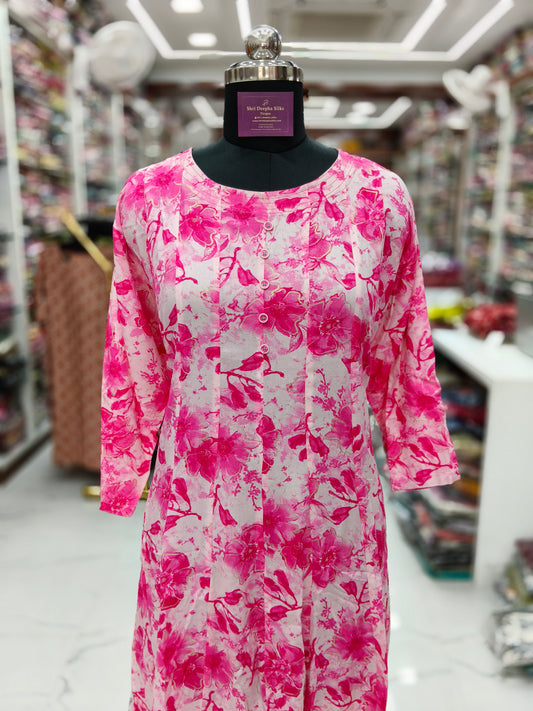 Spun Cotton Aline Kurti - ALKT81