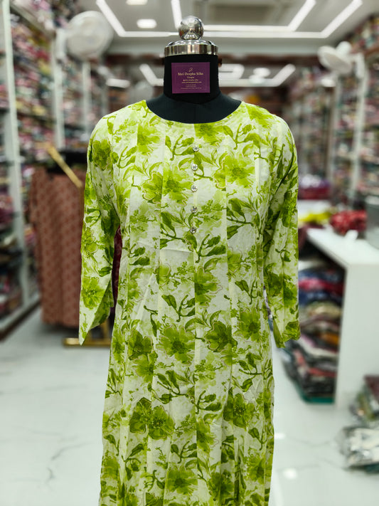 Spun Cotton Aline Kurti - ALKT86