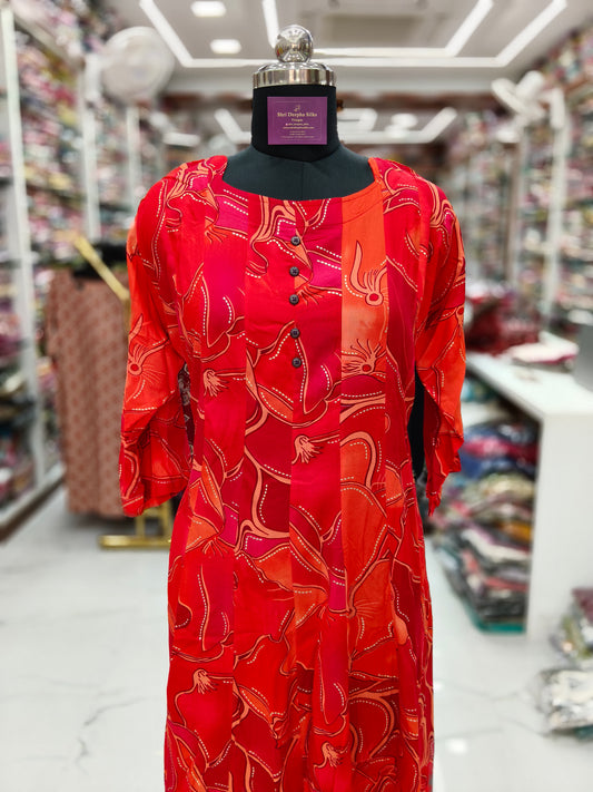 Spun Cotton Aline Kurti - ALKT88