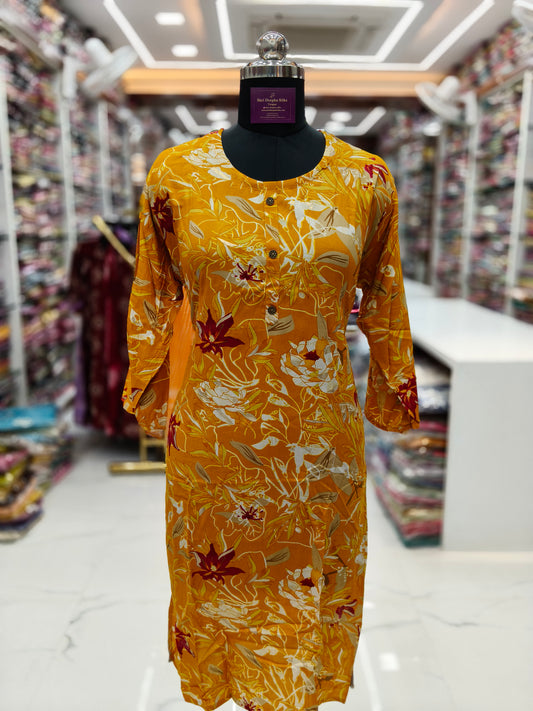 Spun Cotton Straight Cut Kurti - SCKT63