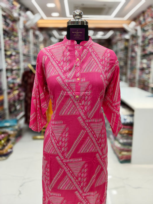 Spun Cotton Straight Cut Kurti - SCKT61
