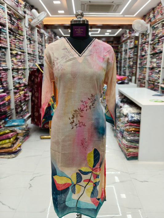 Premium Silk Straight Cut Kurti - SCKT54