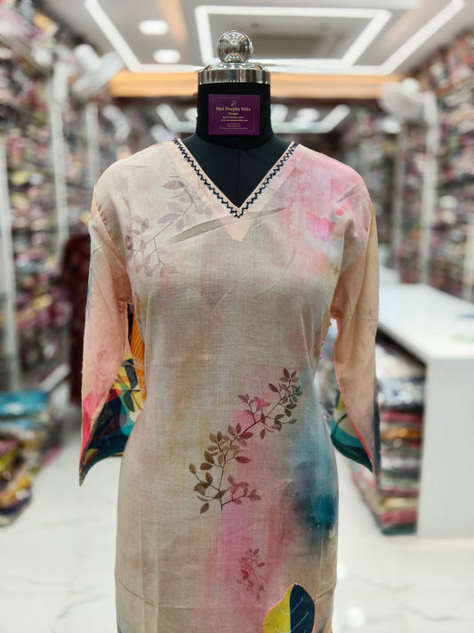 Premium Silk Straight Cut Kurti - SCKT54