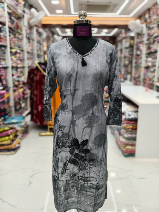 Premium Silk Straight Cut Kurti - SCKT67