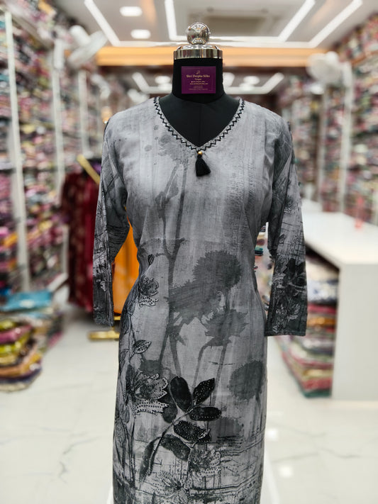 Premium Silk Straight Cut Kurti - SCKT67