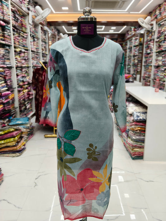 Premium Silk Straight Cut Kurti - SCKT69