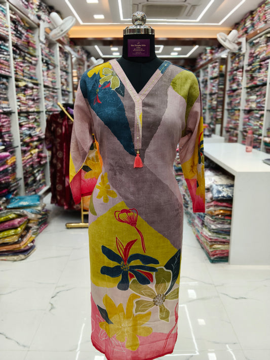 Premium Silk Straight Cut Kurti - SCKT70