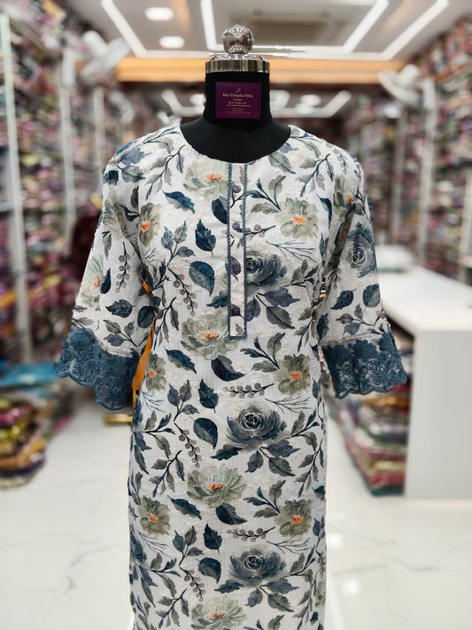 Premium Georgette Straight Cut Kurti - SCKT71