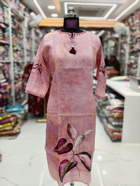 Premium Linen Cotton Straight Cut Kurti - SCKT72