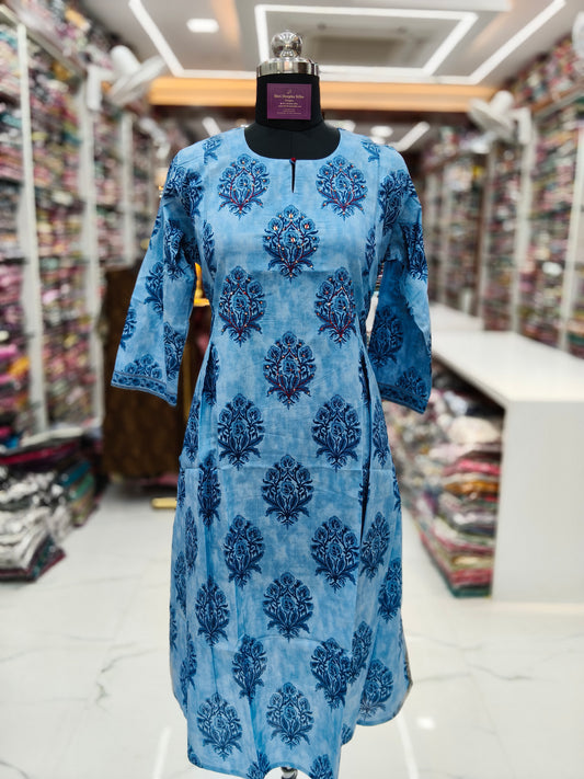 Jaipur Cotton Aline Kurti - ALKT109