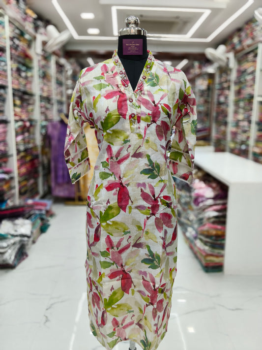 Premium Linen Cotton Kurti - LCKT03