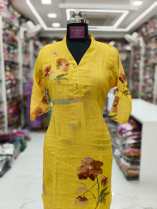 Premium Linen Cotton Kurti - LCKT05