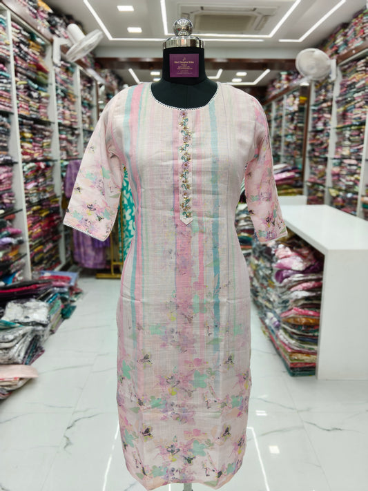 Premium Linen Cotton Kurti - LCKT06