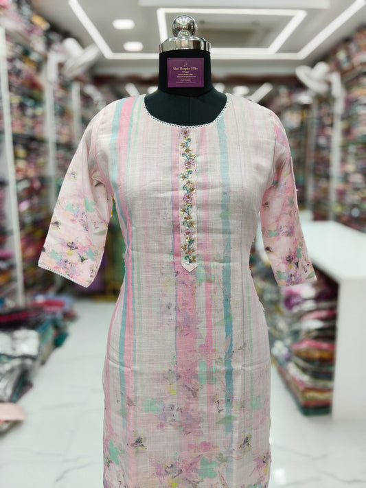 Premium Linen Cotton Kurti - LCKT06