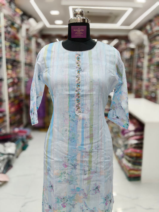 Premium Linen Cotton Kurti - LCKT07