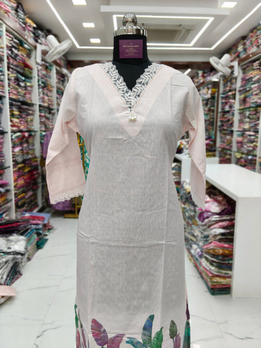Premium Linen Cotton Kurti - LCKT08