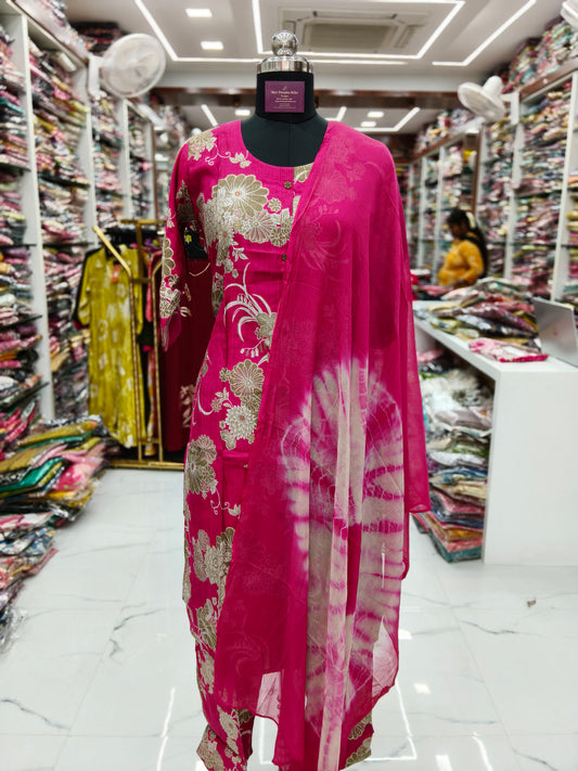 Vatican Silk Co Ord Set with Dupatta - COSD04