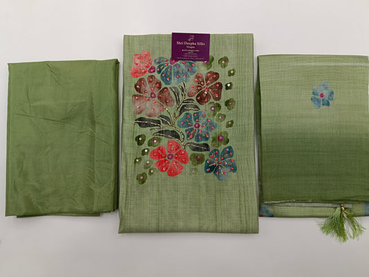 Chanderi Silk Unstitched Salwar Material