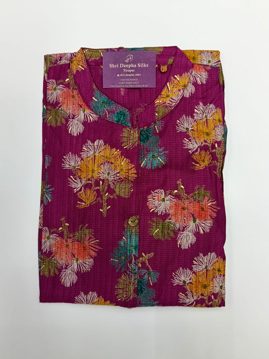 Vatican Silk Collar Neck Aline Kurti - JVAK10