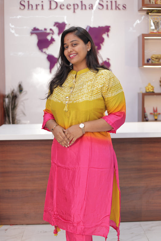 Vibrant Tussar Silk Co Ord Set - PPCS09