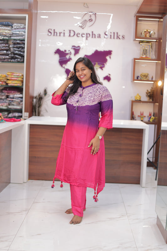 Vibrant Tussar Silk Co Ord Set - PPCS08
