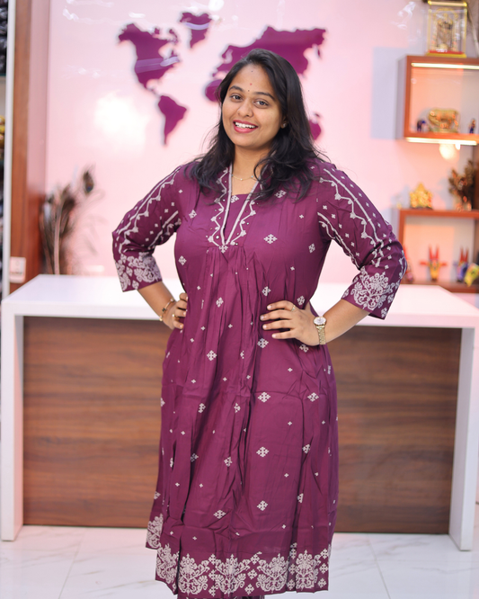 Vintage Wine Handblock Style Co Ord Set - ACCS25